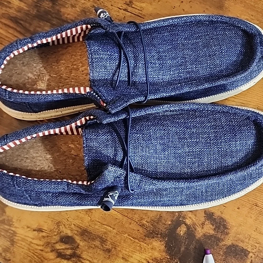 Men's Blue Casual Linen Breathable SlipOn Shoes Comforable Lightweight Versatile